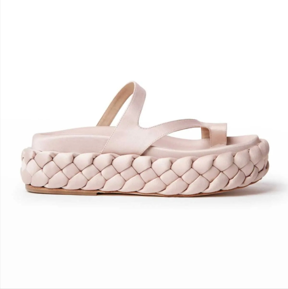 Paloma Barcelo Deise Satin Braided Sandals Size 40
